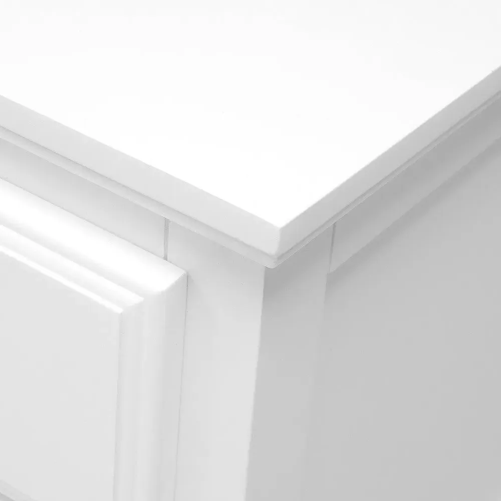 Bedside Table with Storage - White