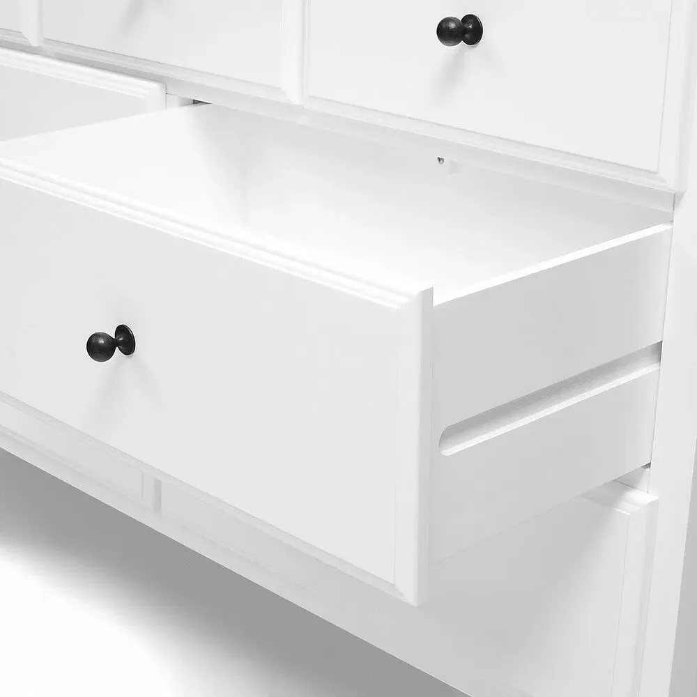 Low Wide Chest of Drawers - White