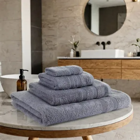 500GSM Bath Towel Set - Light Grey, Cotton image