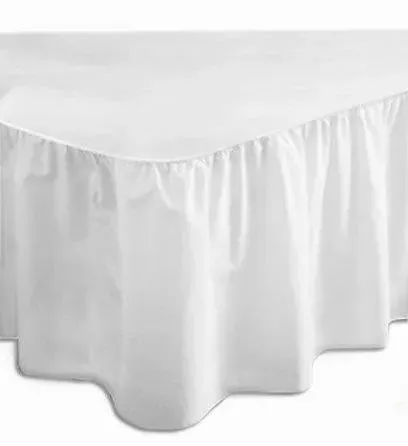 Double Valance Sheet Easy Care - White, Cotton image