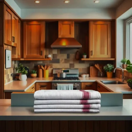 Herringbone Kitchen Cloths Pack of 10 - Green, Cotton product