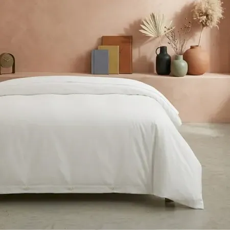 200TC Percale Duvet Cover Set Buttoned - White, Cotton product