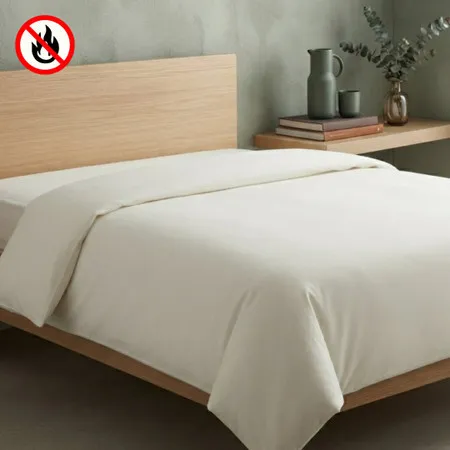 Flame Retardant Duvet Cover BS 7175-Crib 7 - White, Polyester product