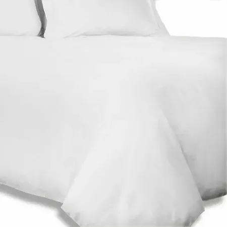Super King Duvet Cover Set - White, Cotton Percale