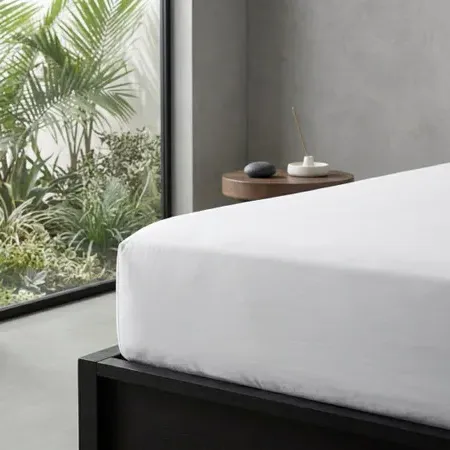 300TC Fitted Sheet - White, Cotton Sateen product