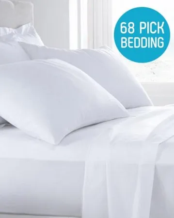 68 Pick Polycotton 12" Deep Fitted Sheet - White product