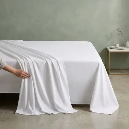 130TC Institutional Cotton Rich Single Flat Sheet - White product