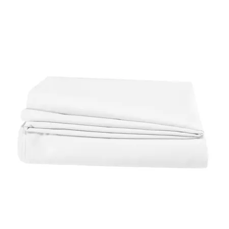 Flat Sheet 200TC - White, Cotton Percale