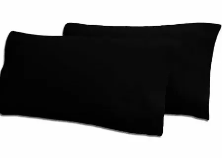 Envelope Pillowcases - Black, Polycotton