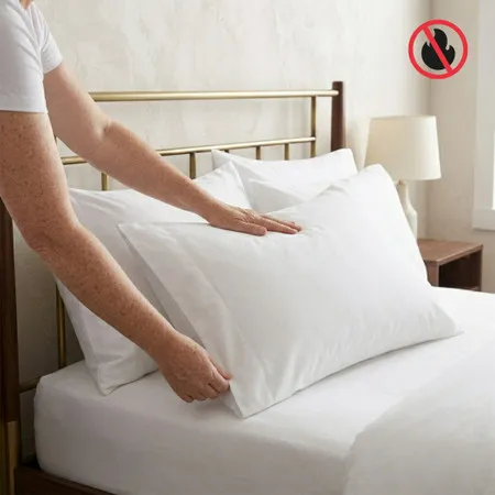 Flame Retardant Pillowcase BS 7175-Crib 7 - White, Polyester product