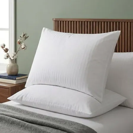 Sateen Stripe Pillowcases - White, Microfibre product