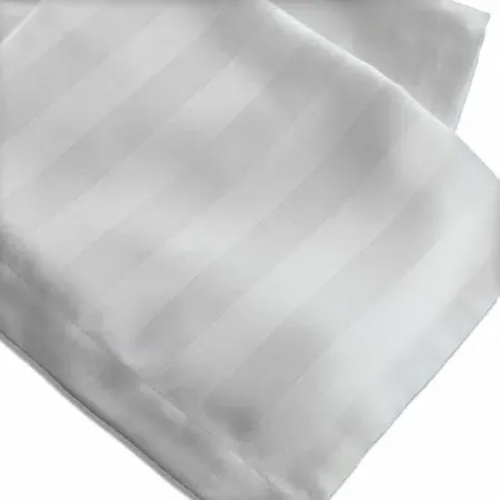 Satin Stripe Housewife Pillowcases - White, Cotton Rich product