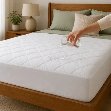4ft Quilted Waterproof Mattress Protector - White, Polyester Microfibre product