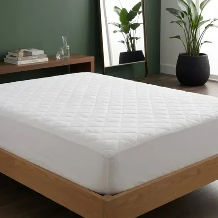 Quilted Mattress Protector - White, Polycotton product