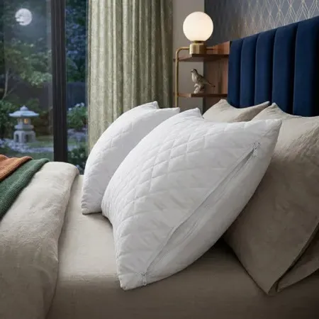 Quilted Pillow Protector - White, Polycotton product