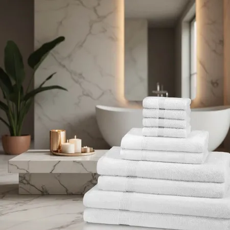 10-Piece Towel Bale Set 600GSM - Cream, Cotton product