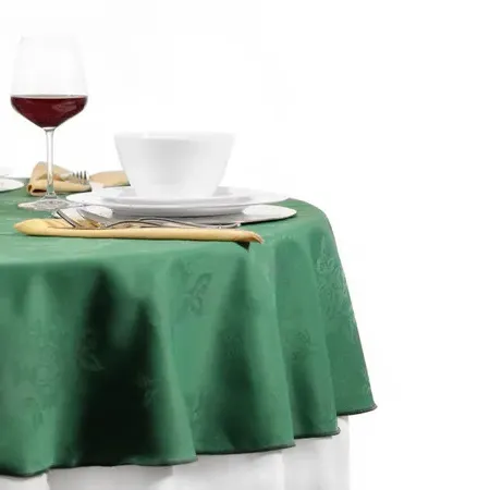 Damask Rose Round Tablecloth - Ivory, Polyester product
