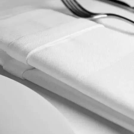 Damask Satin Band Napkin - White, Cotton product