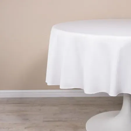 Easy Iron Round Tablecloth - White, Polyester product