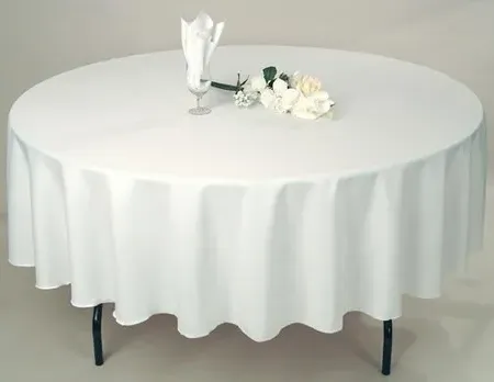 Round Polycotton Tablecloth Easy Iron 275 GSM - White product