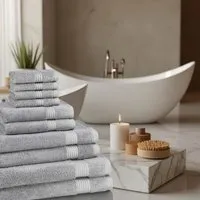 10-Piece Towel Set 700GSM - White, Bamboo alternate view
