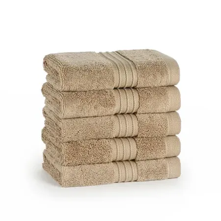 12-Pack Face Cloths 700gsm - Latte, Cotton