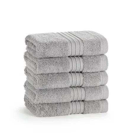 12-Pack Face Cloths 700gsm - Silver, Cotton