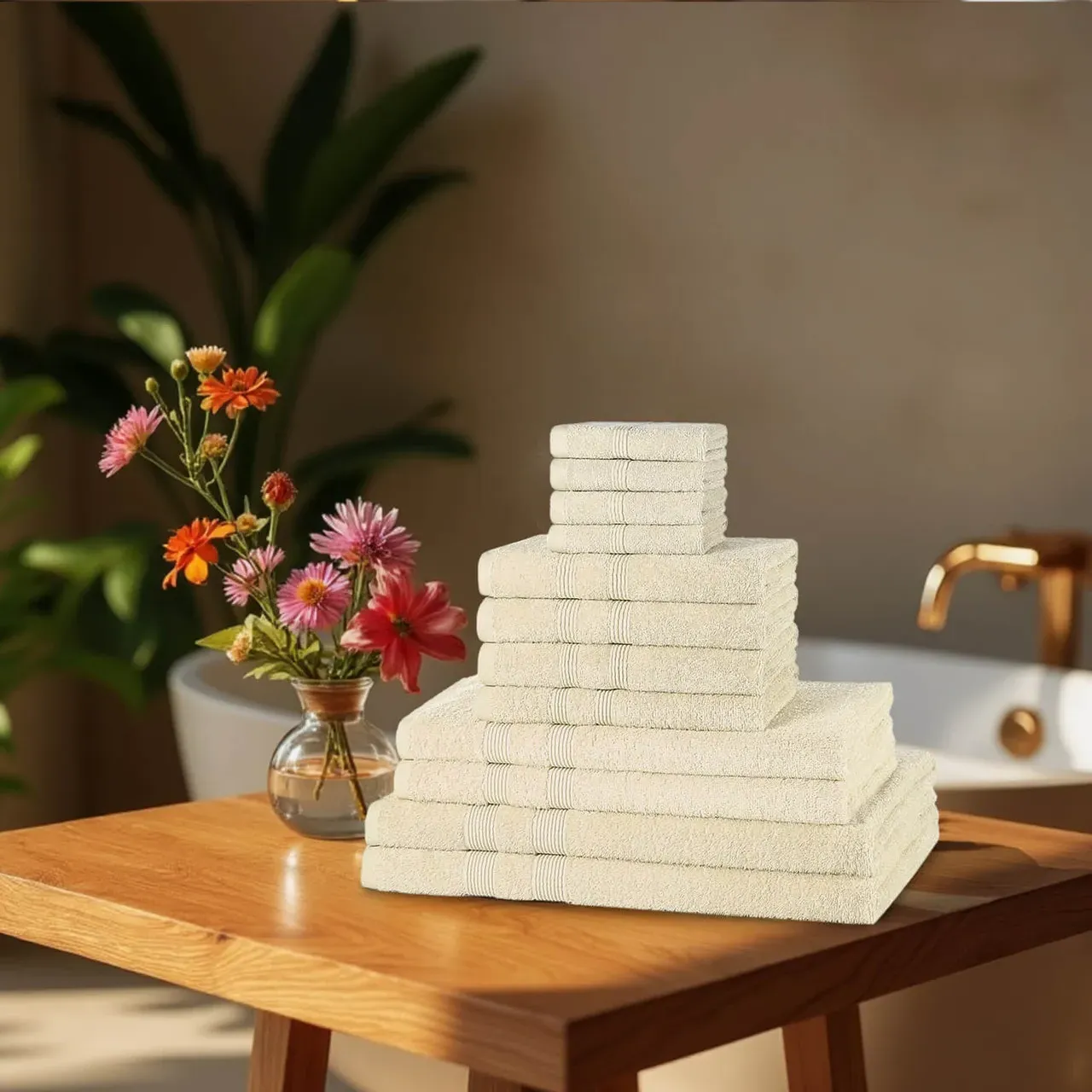 12-Piece Towel Bale Set 500GSM - White, Cotton by The Towel Shop