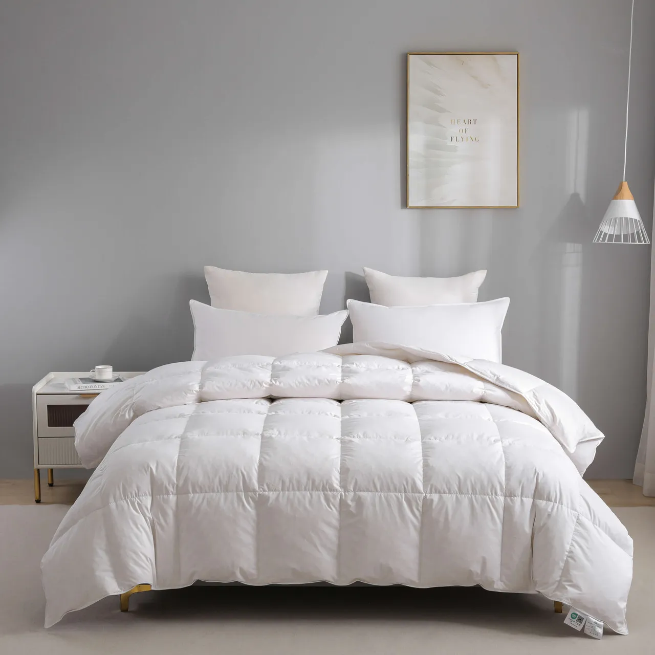 13.5 Tog Goose Feather Down Duvet - White Cotton by The Towel Shop