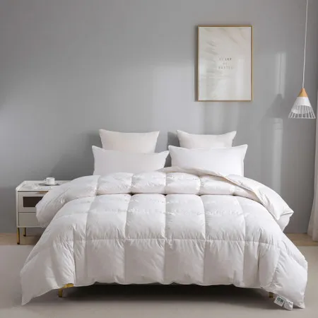 13.5 Tog Goose Feather Down Duvet - White Cotton image