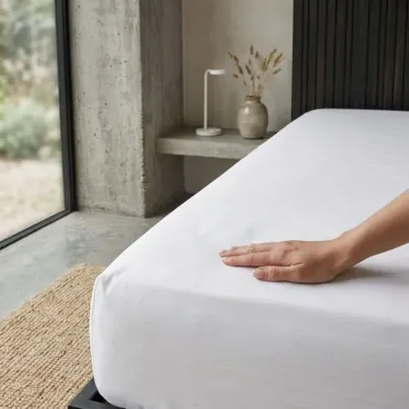 200TC Deep Fitted Sheet 12'' Deep - White, Percale Cotton product