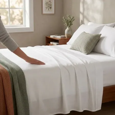 300TC Cotton Sateen Flat Sheet - White product