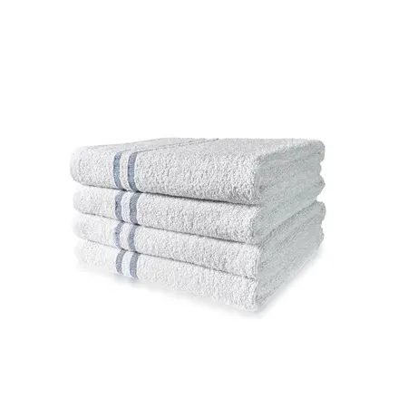 340GSM Blue Header Leisure Bath Towel - White product