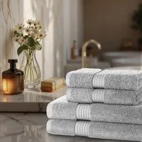 4-Piece Towel Set 700 GSM - White, Cotton alternate view