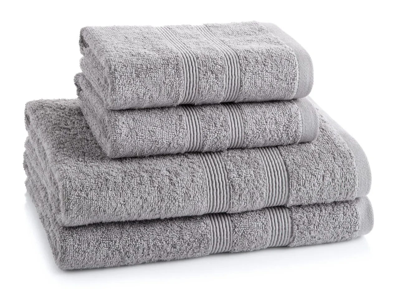4-Piece Towel Bale 500 GSM - Light Grey, Cotton by The Towel Shop