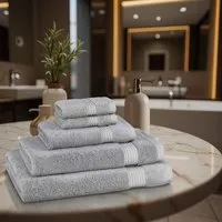 5-Piece Towel Set 700GSM - White, Bamboo alternate view