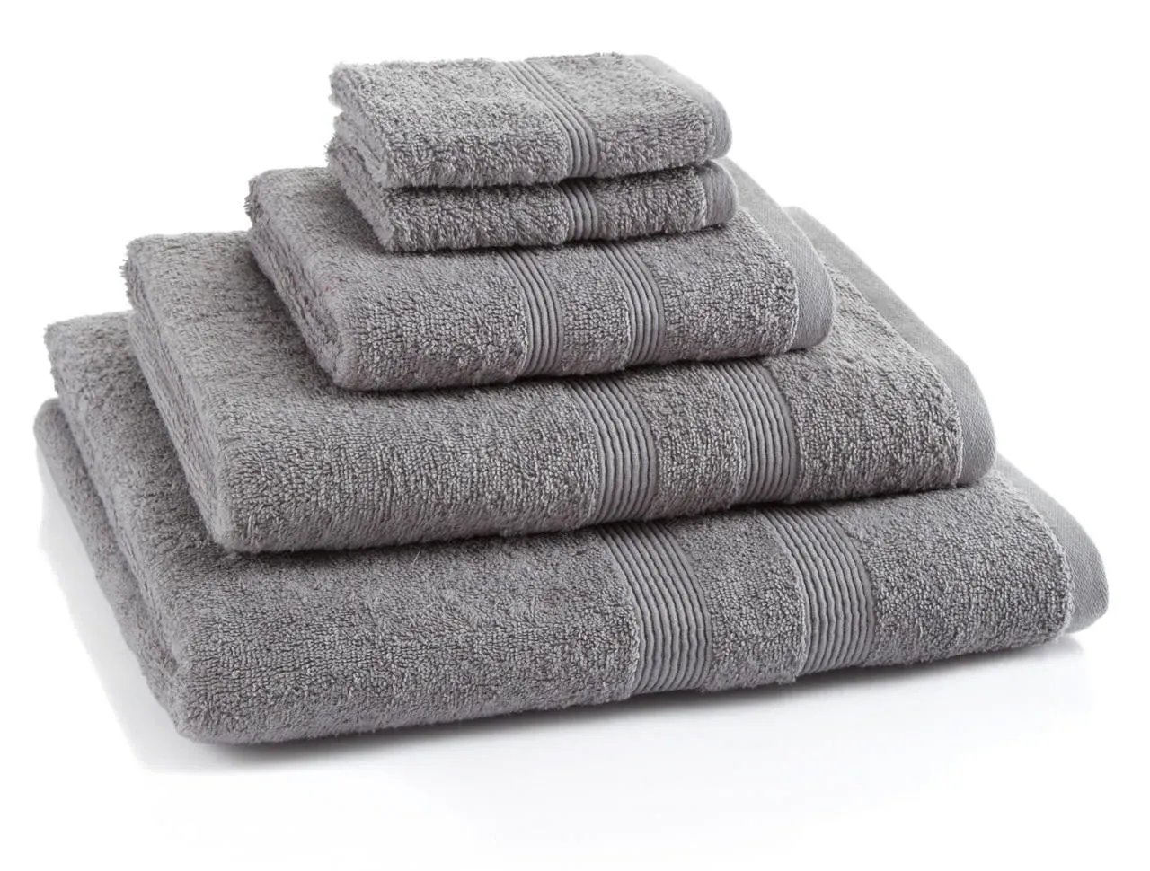5-Piece Towel Bale 500 GSM - Light Grey, Cotton by The Towel Shop
