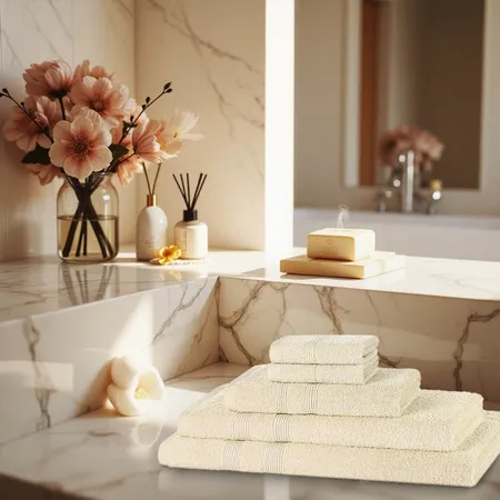 5-Piece Towel Bale Set 500GSM - Cream, Cotton