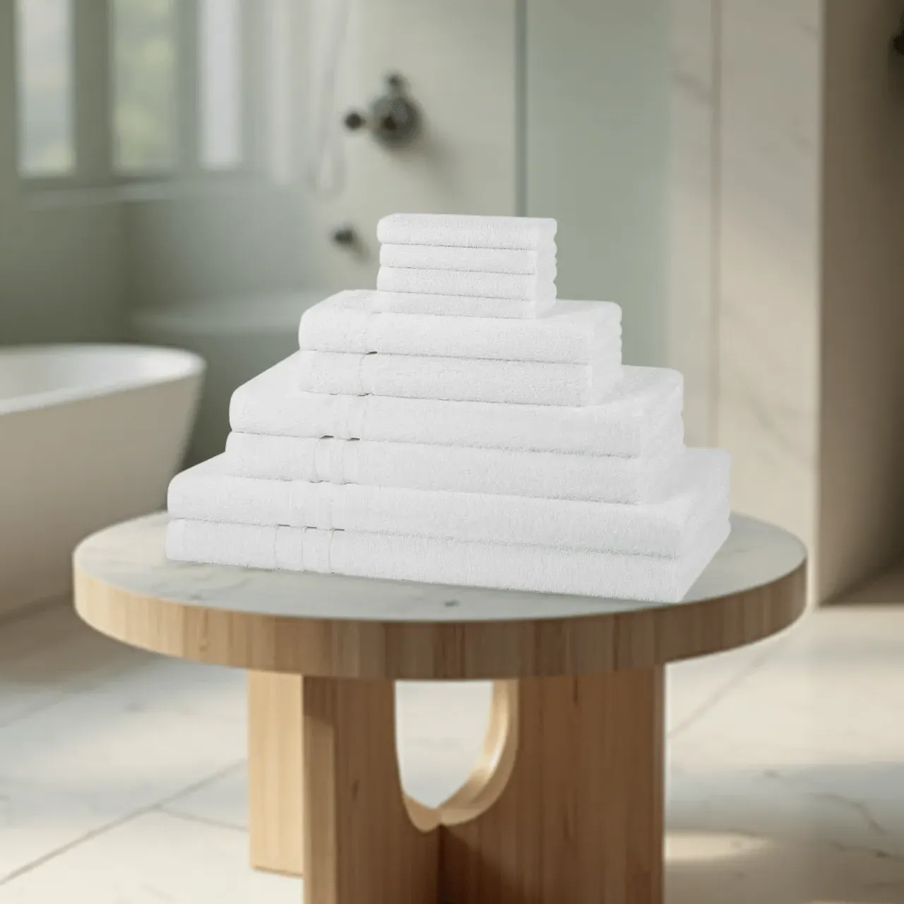 500 GSM Institutional Hotel Towels - White, Cotton by The Towel Shop