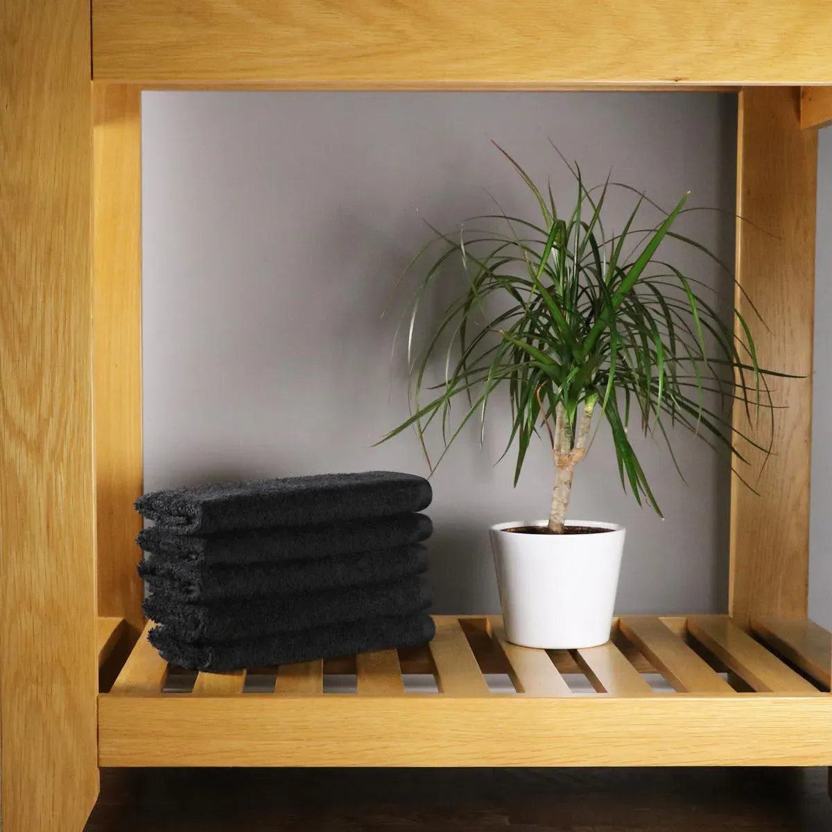 Guest Towel 30x50 cm - Black, Ring-Spun Cotton by The Towel Shop