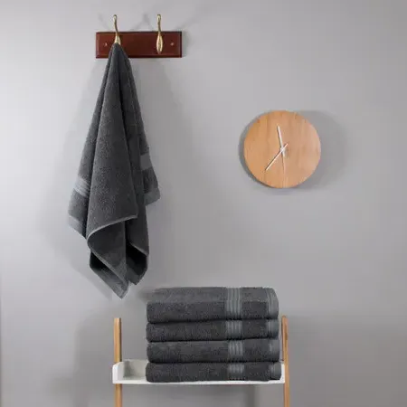 6-Pack Hand Towels 700 GSM - Charcoal, Bamboo