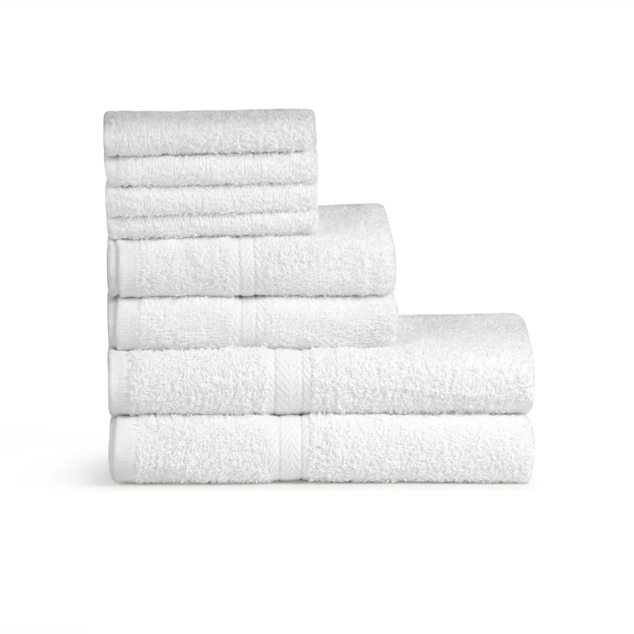 6 Piece 450GSM Towel Bale Set - White, Cotton by The Towel Shop