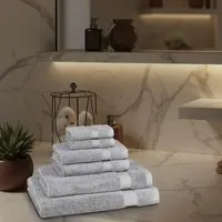 6-Piece Bamboo Towel Set 700GSM - White alternate view