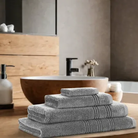 600 GSM Zero Twist Towel - Silver, Cotton