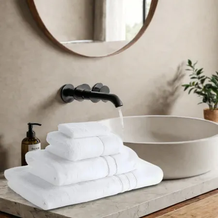 600GSM Egyptian Cotton Towel Set - White