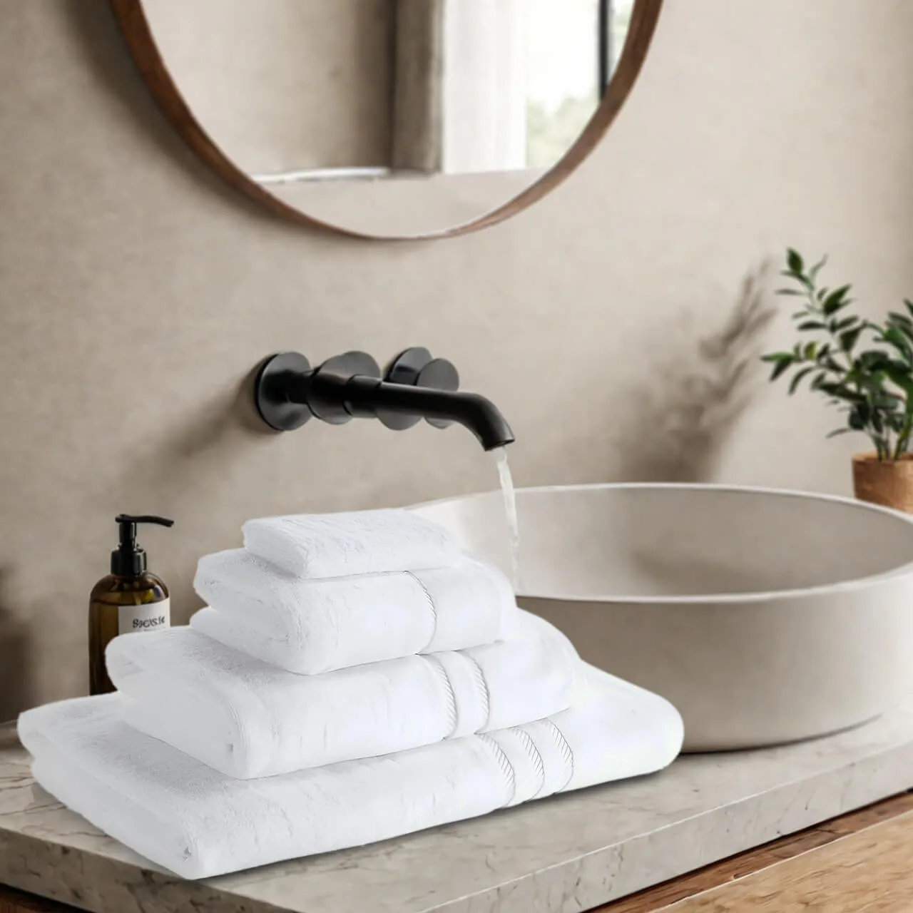 600GSM Egyptian Cotton Towel Set - White by The Towel Shop