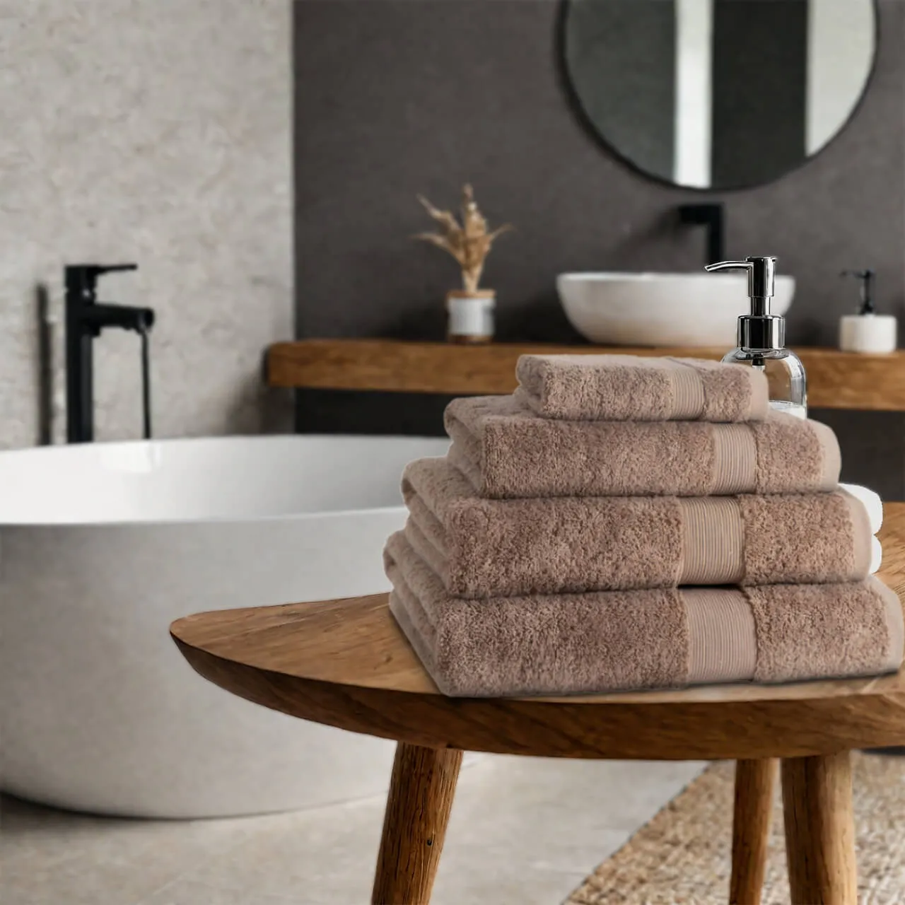 600GSM Luxury Towels - Latte, Egyptian Cotton by The Towel Shop