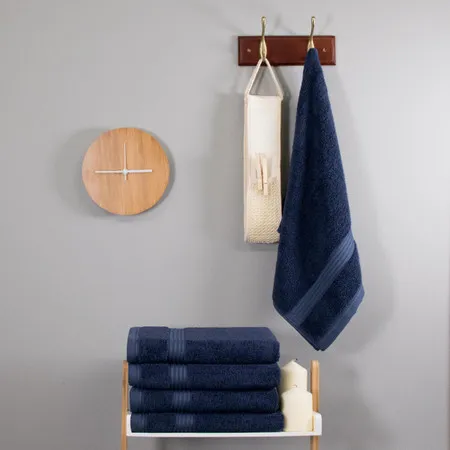 700 GSM Hand Towel - Navy Blue, Bamboo Cotton image