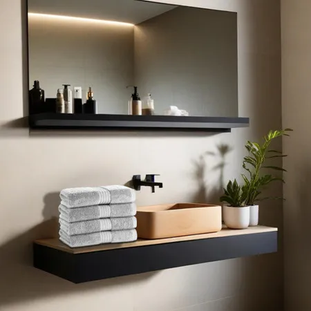 700 GSM Hand Towel Set - White, Cotton image
