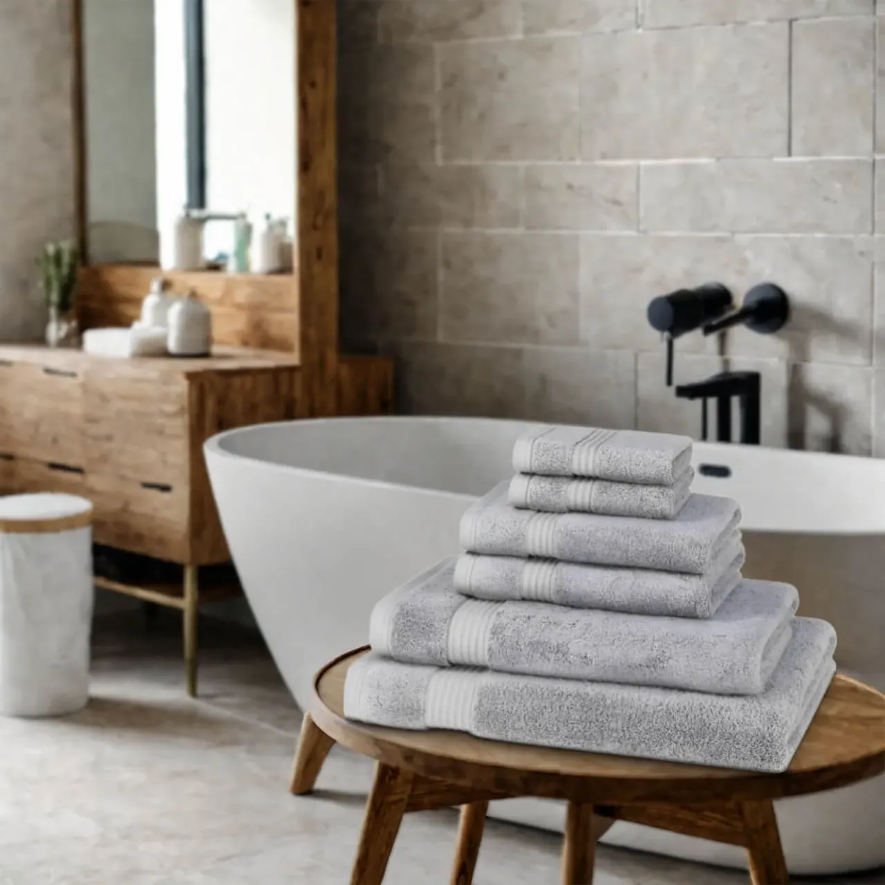 Ultimate Bamboo Collection Towel - Light Grey, Bamboo & Cotton by The Towel Shop